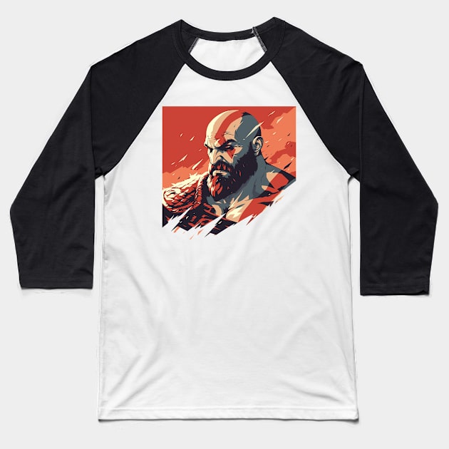 kratos Baseball T-Shirt by sample the dragon